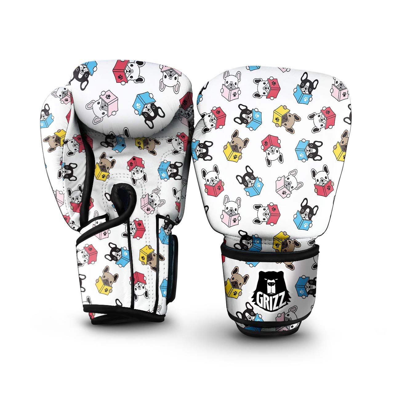 Reading Book Polar Bear Print Pattern Boxing Gloves-grizzshop