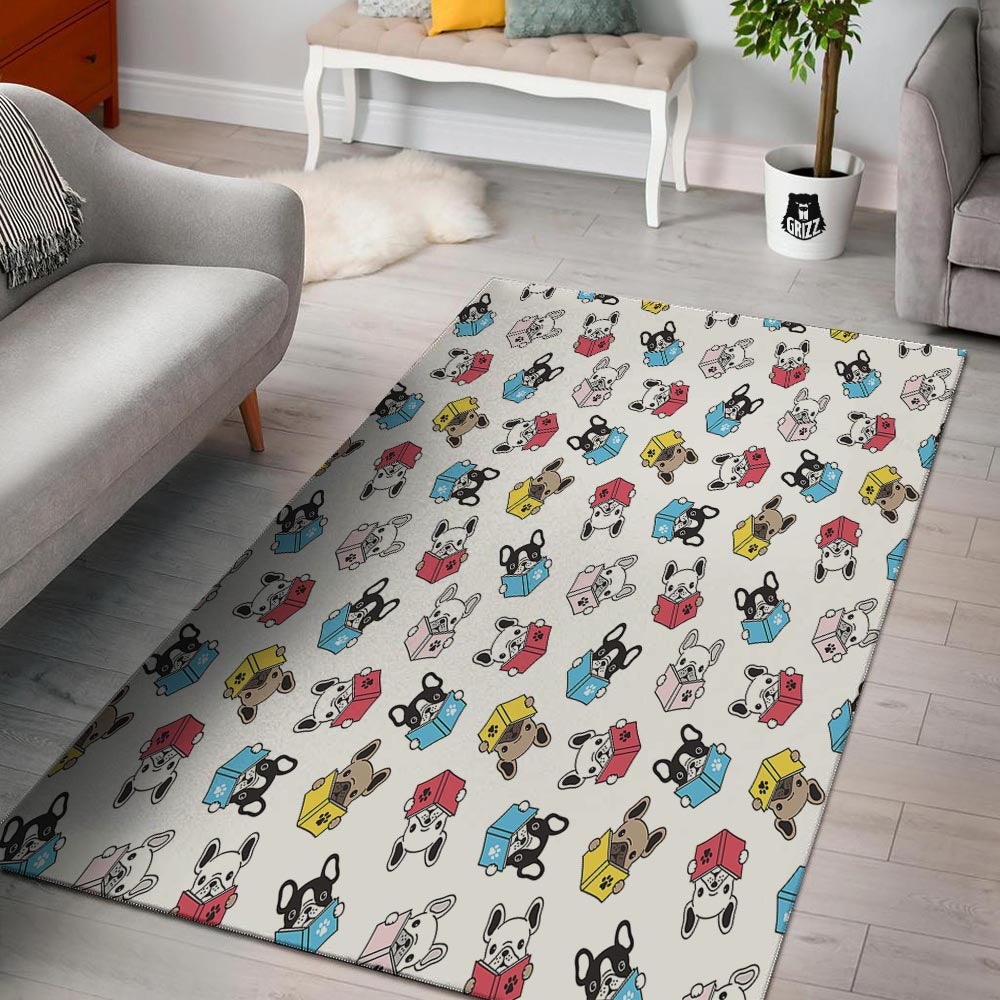 Reading Book Polar Bear Print Pattern Floor Mat-grizzshop