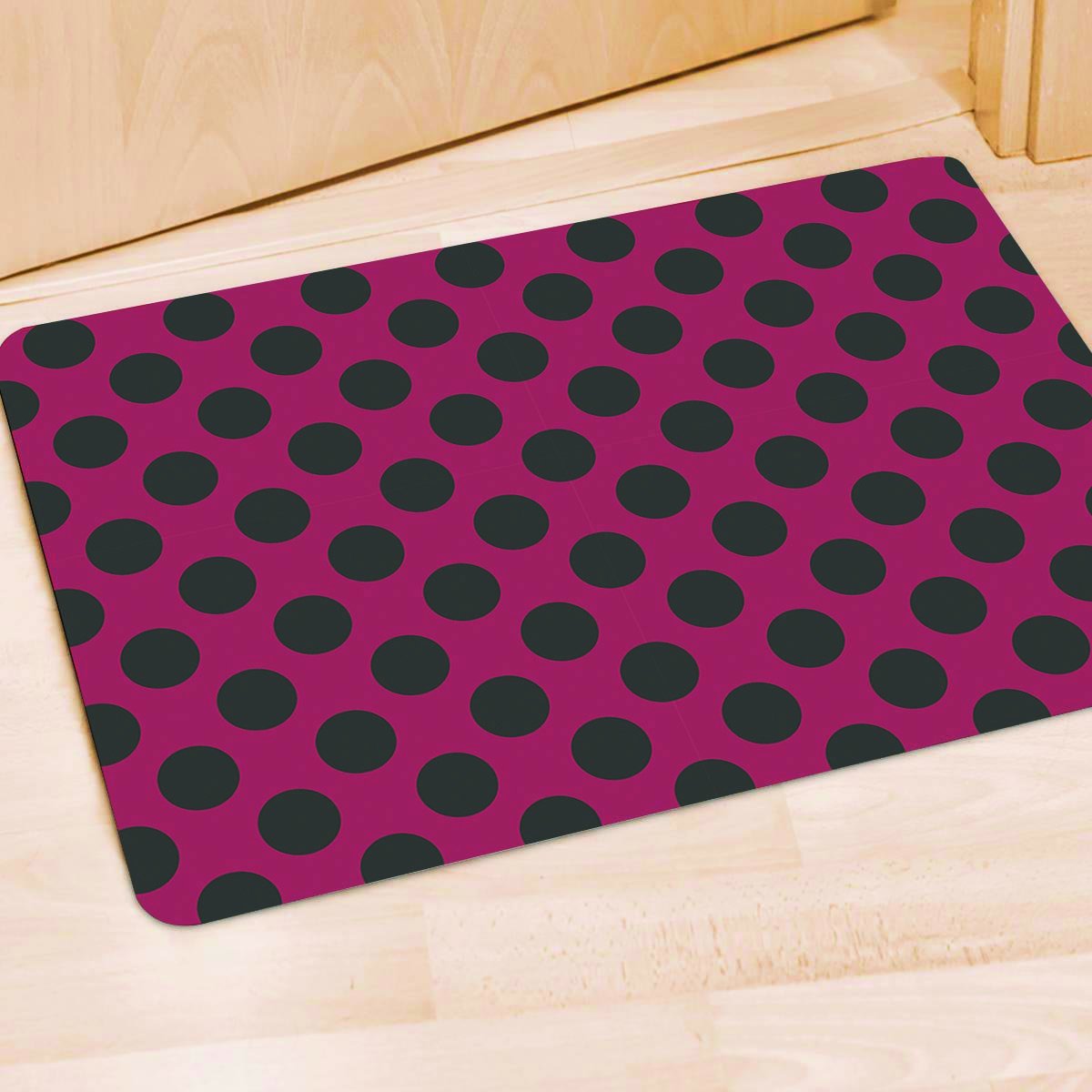 Red And Black Polka Dot Door Mat-grizzshop
