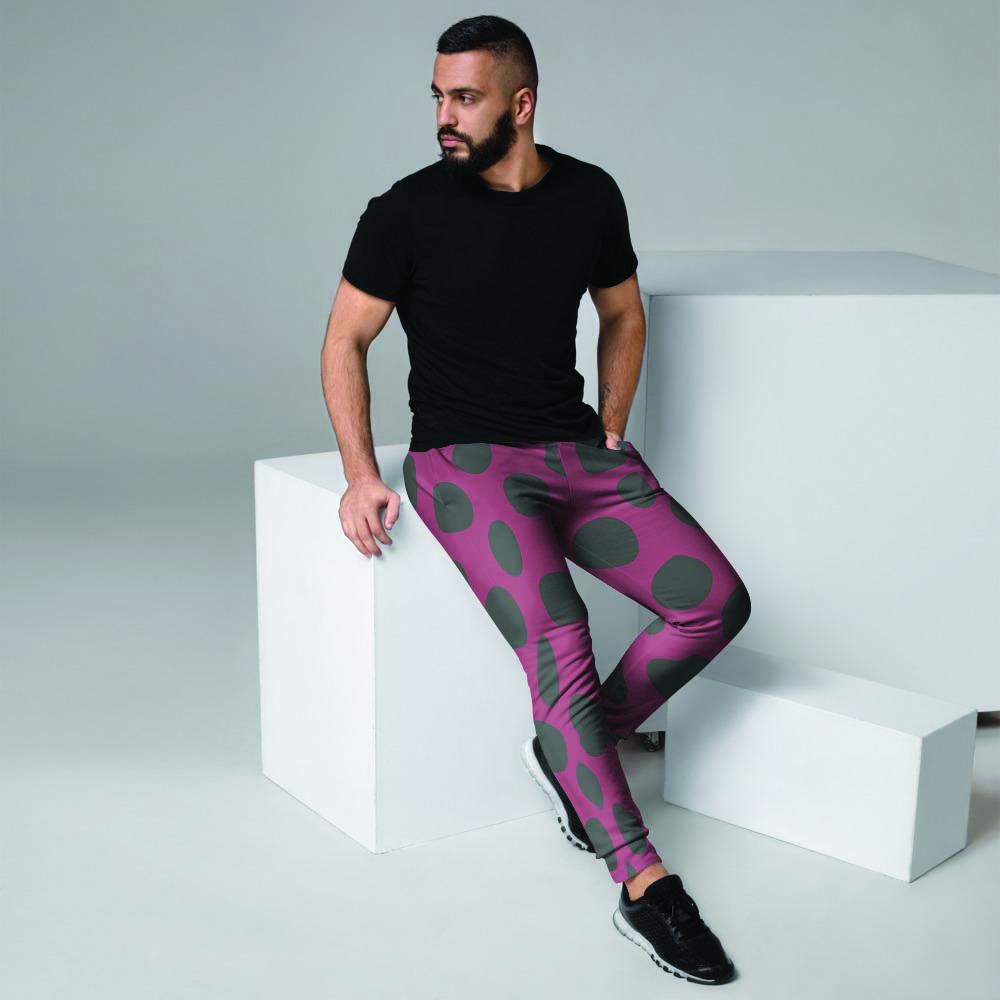 Red And Black Polka Dot Men's Joggers-grizzshop