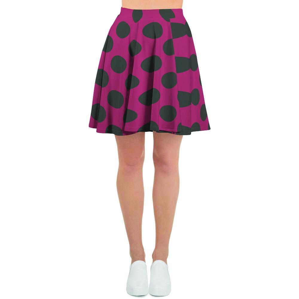 Red And Black Polka Dot Women's Skirt-grizzshop