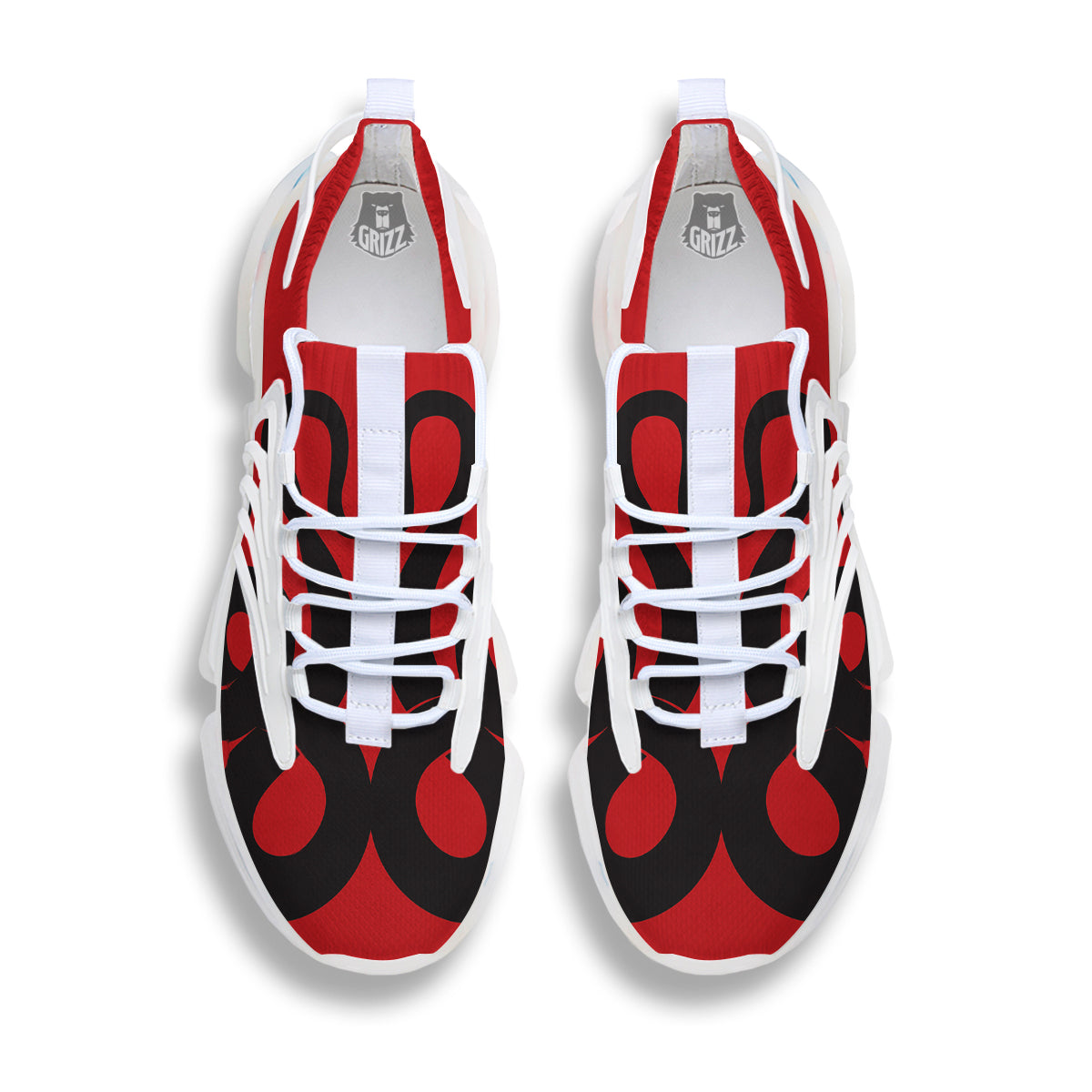 Red And Black Snakes Sign Print White Gym Shoes-grizzshop