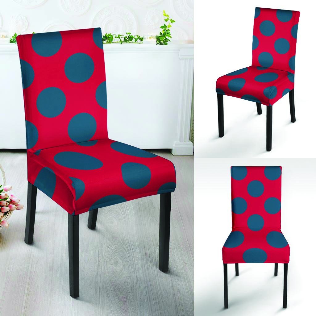 Red And Blue Polka Dot Chair Cover-grizzshop