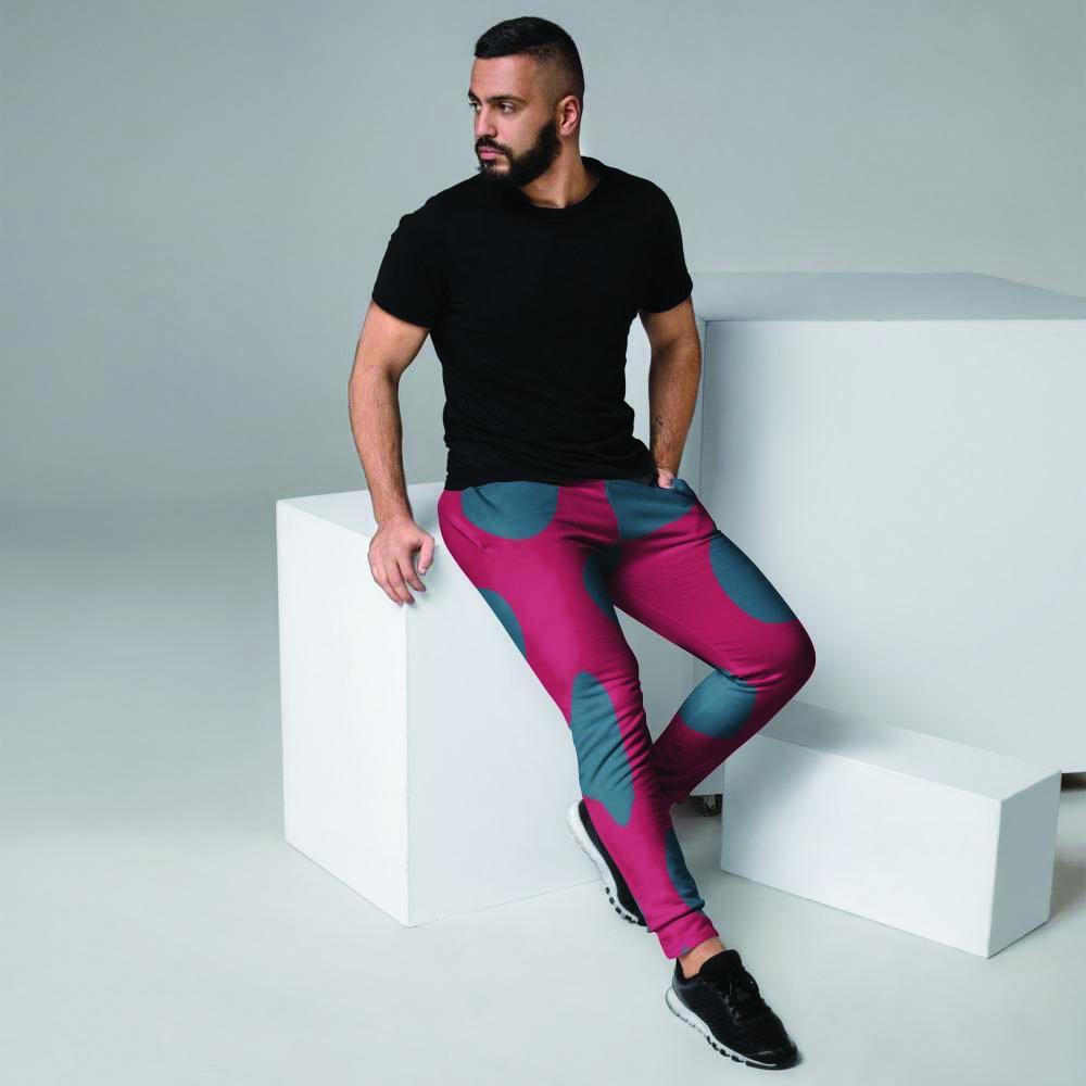 Red And Blue Polka Dot Men's Joggers-grizzshop