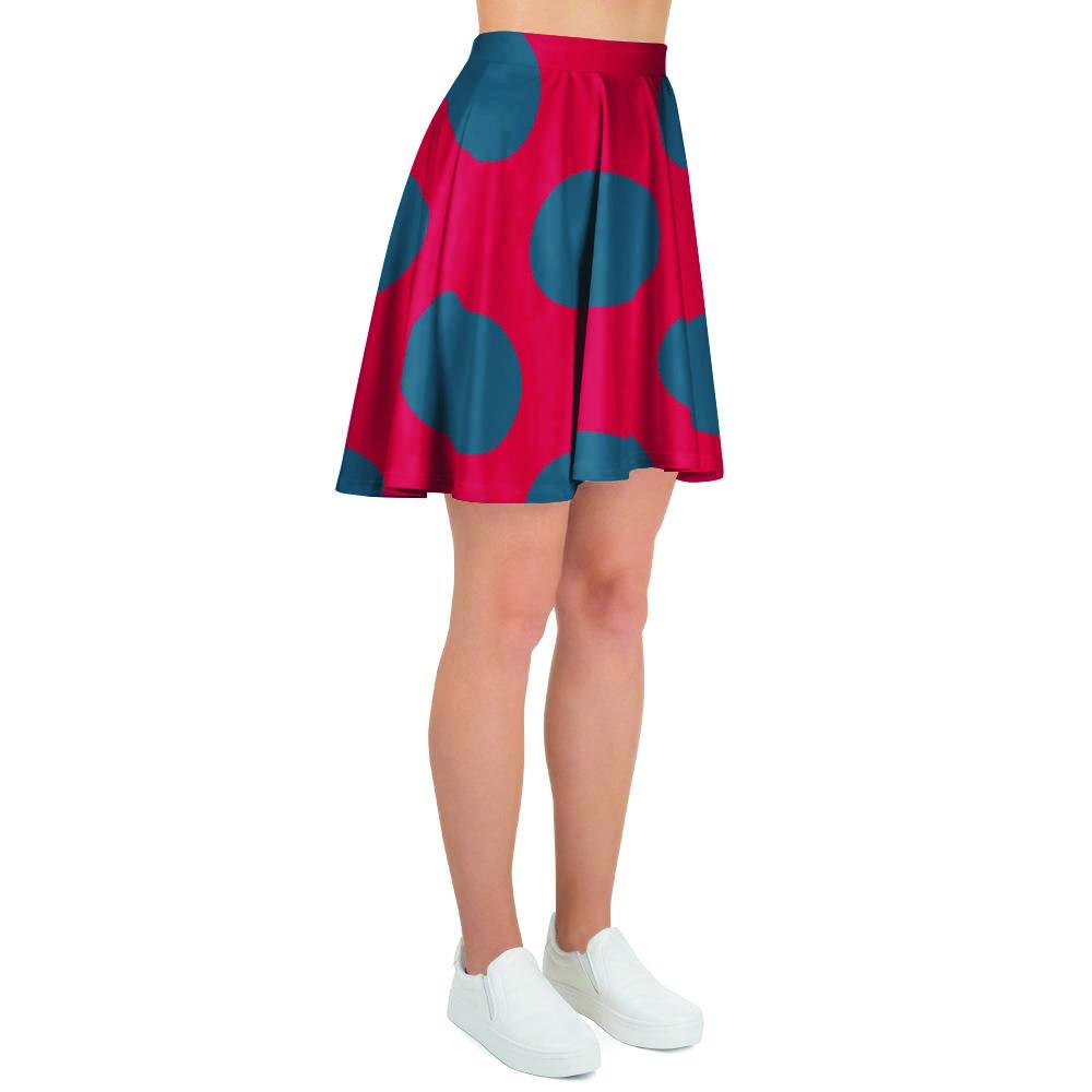 Red And Blue Polka Dot Women's Skirt-grizzshop