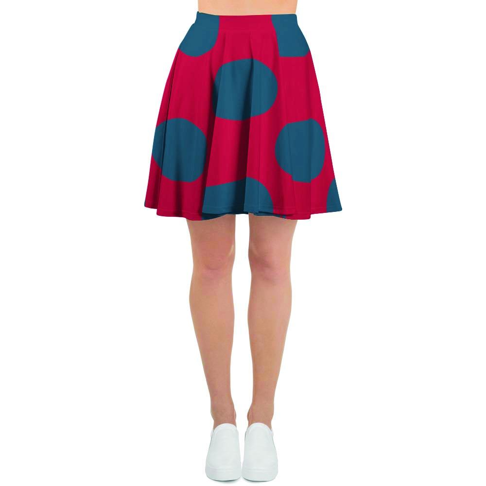 Red And Blue Polka Dot Women's Skirt-grizzshop