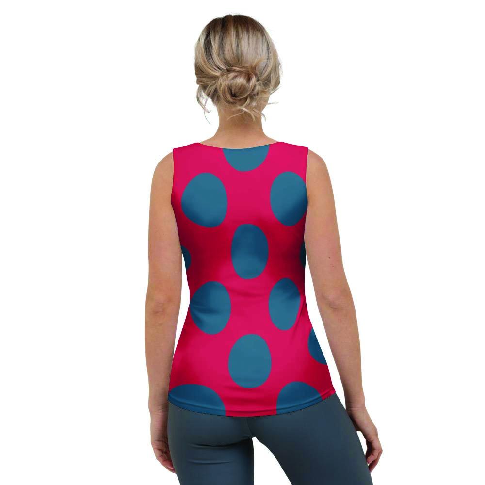 Red And Blue Polka Dot Women's Tank Top-grizzshop