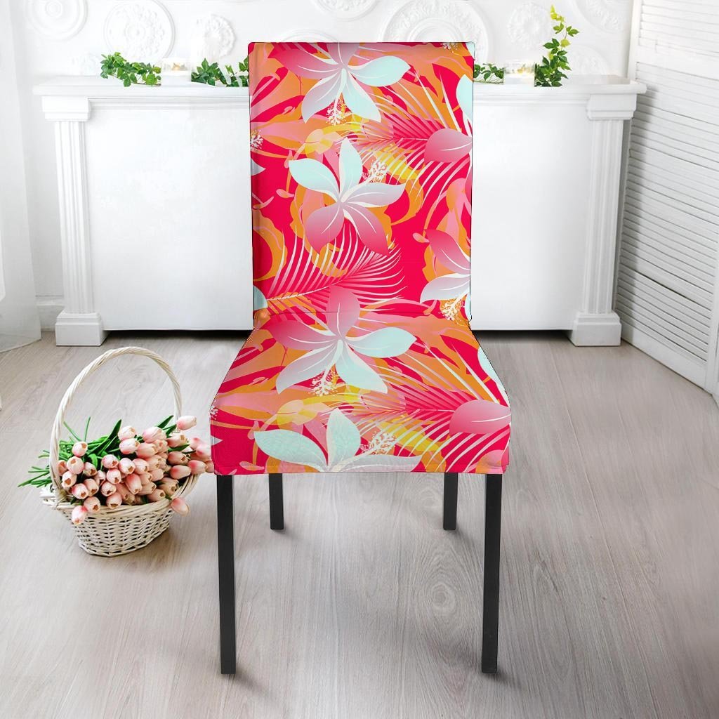 Red And Orange Hibiscus Hawaiian Print Chair Cover-grizzshop