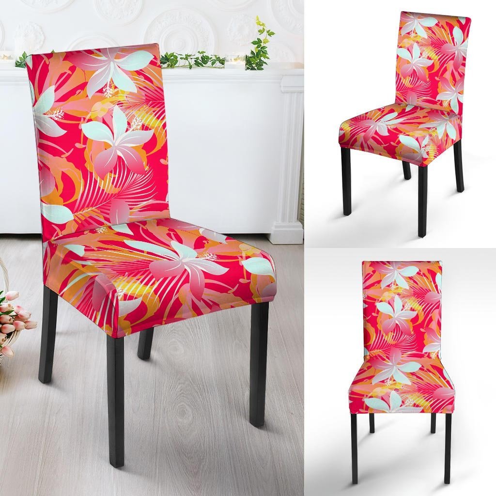Red And Orange Hibiscus Hawaiian Print Chair Cover-grizzshop