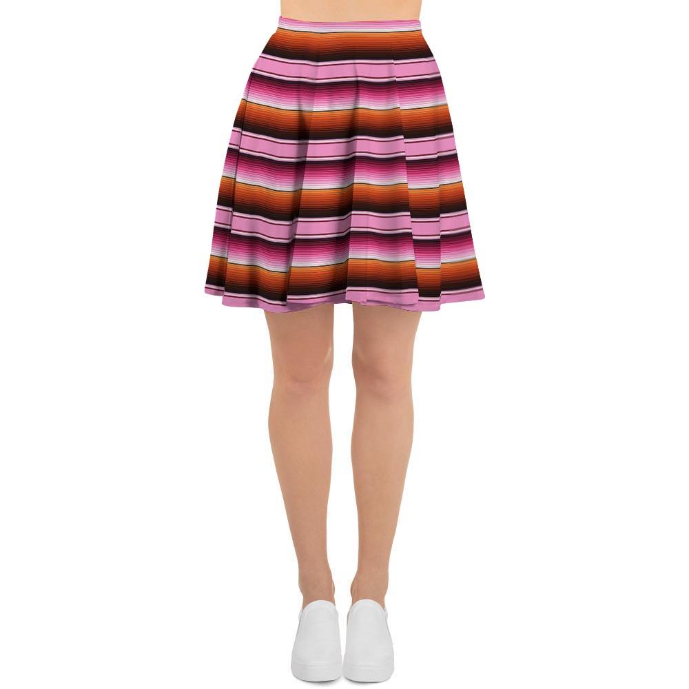 Red And Pink Mexican Baja Women's Skirt-grizzshop
