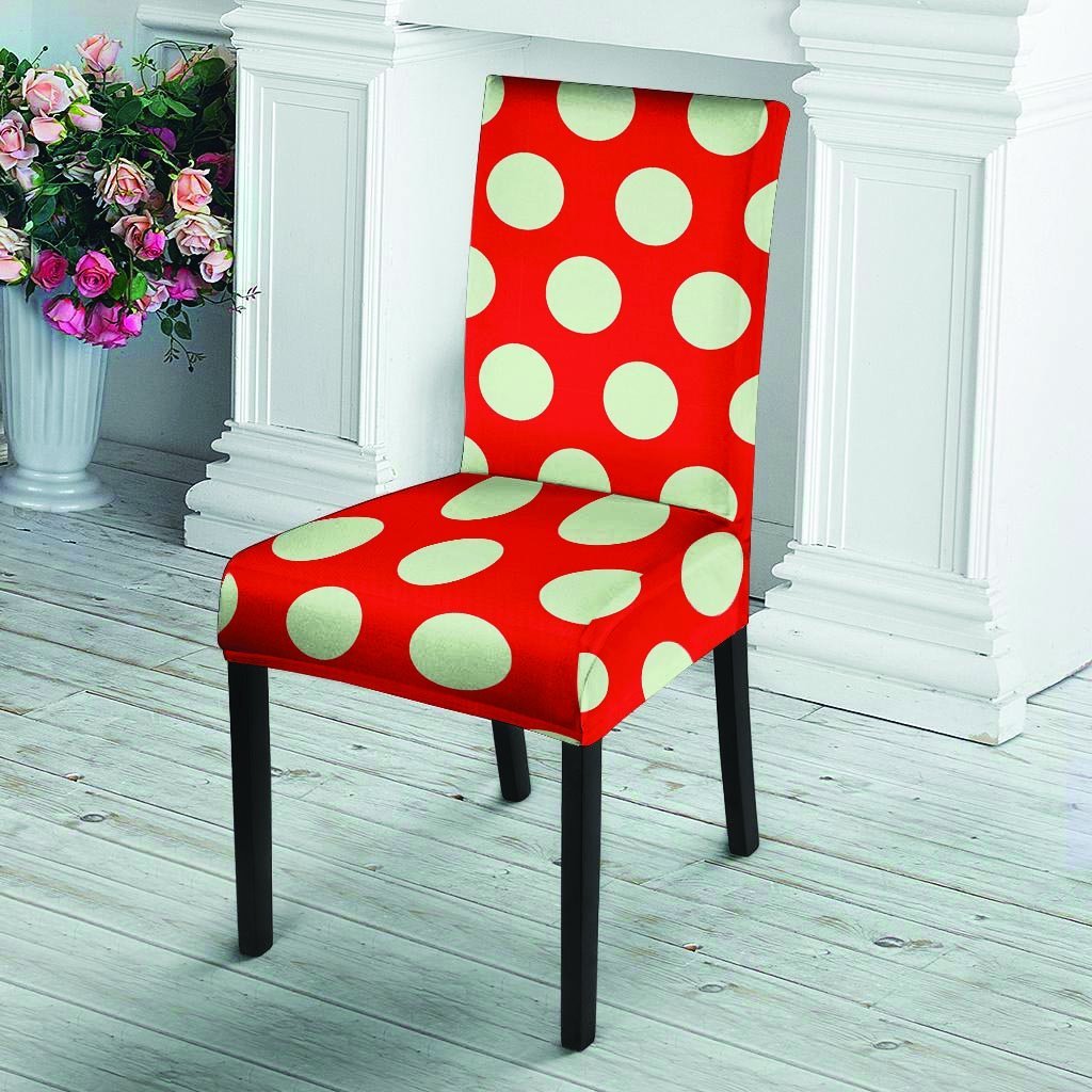 Red And White Polka Dot Chair Cover-grizzshop