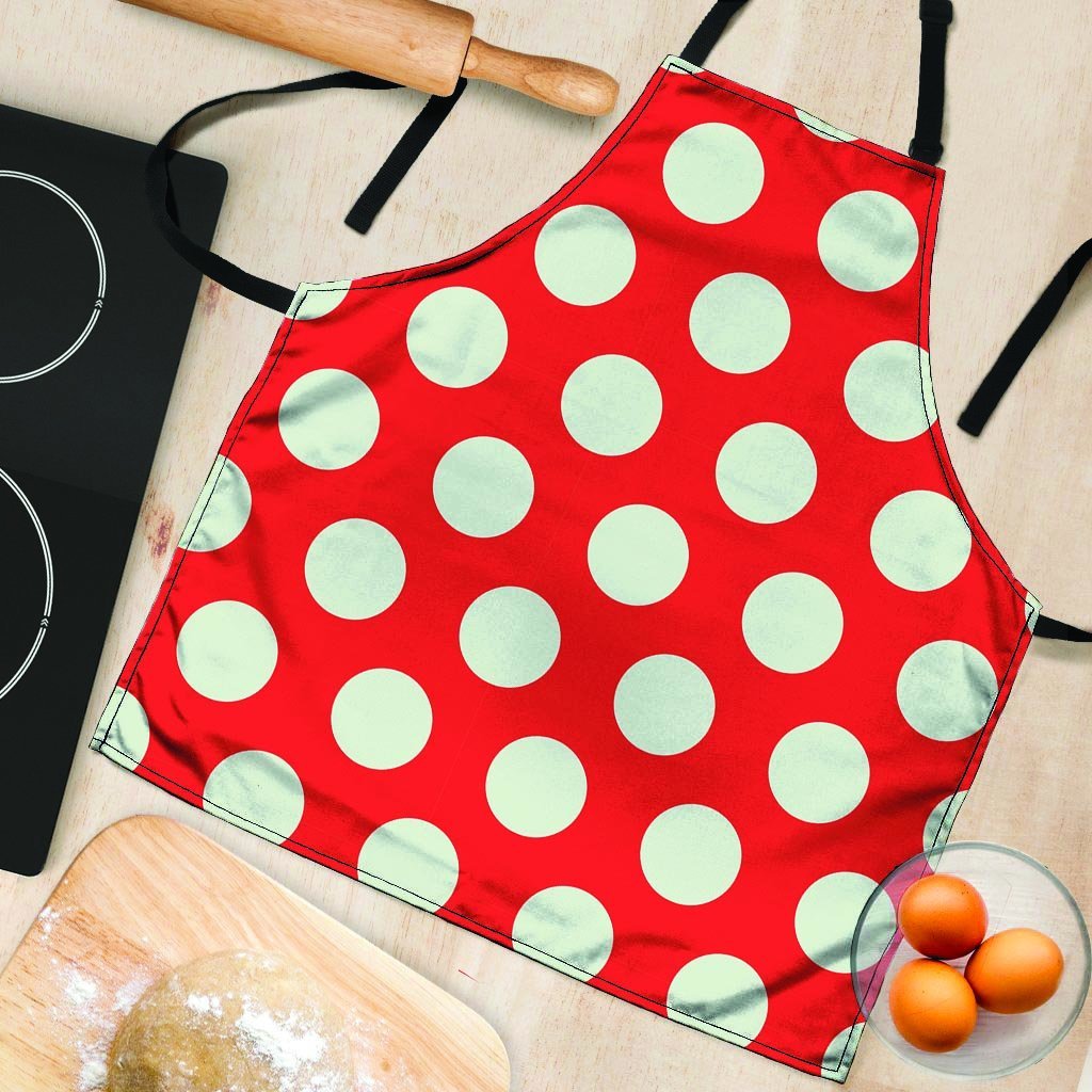 Red And White Polka Dot Women's Apron-grizzshop