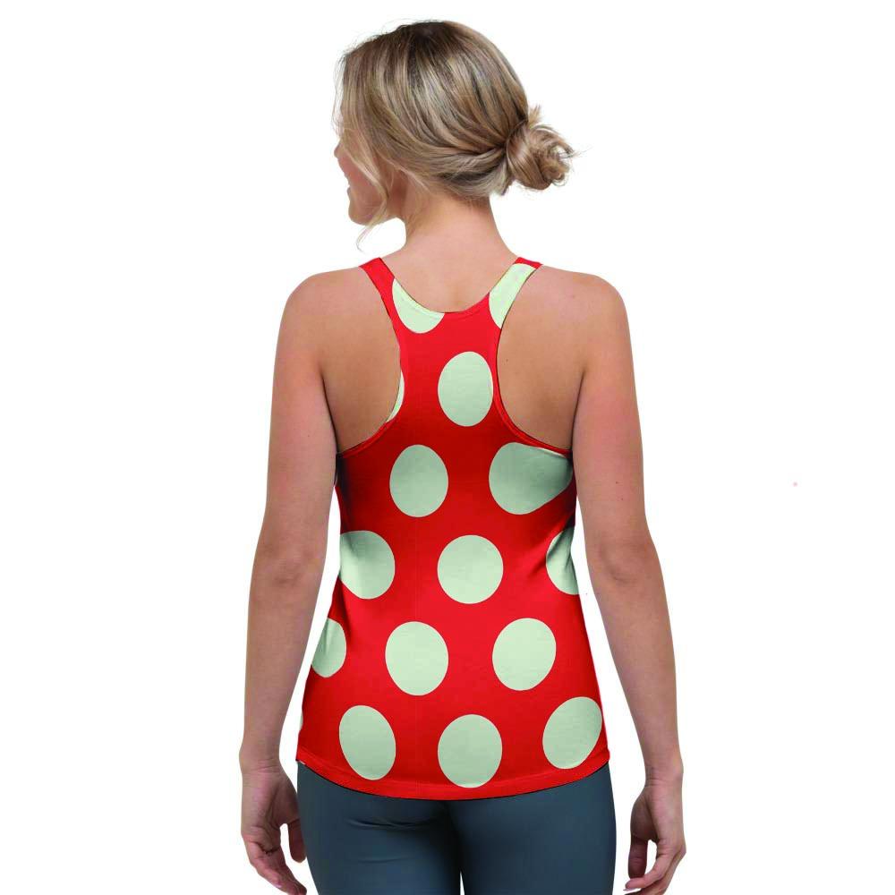 Red And White Polka Dot Women's Racerback Tank Top-grizzshop