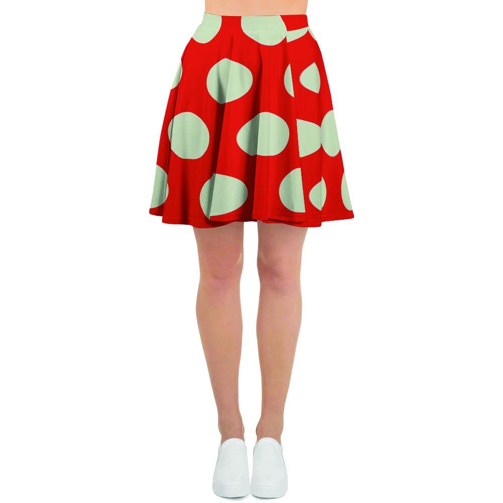 Red And White Polka Dot Women's Skirt-grizzshop