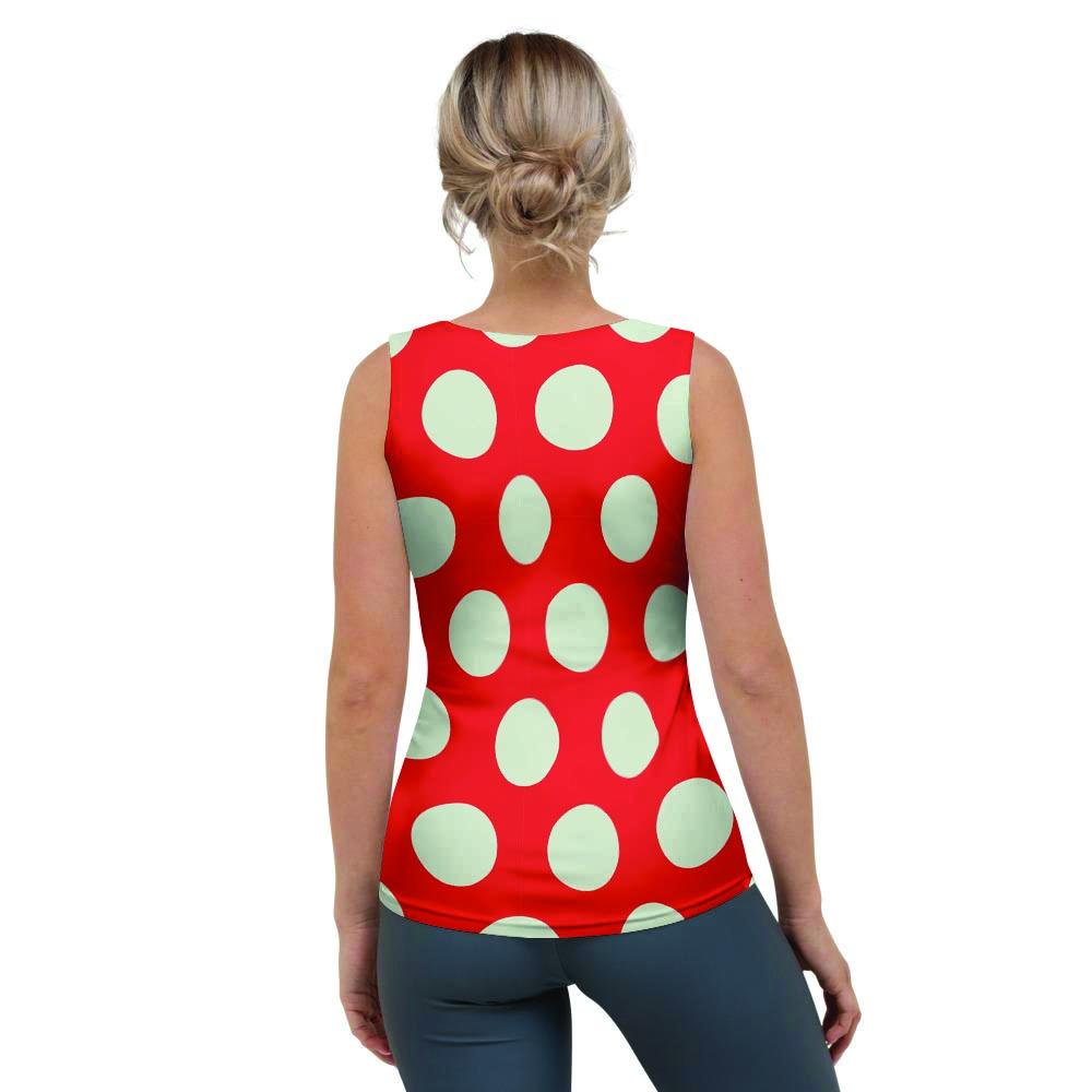 Red And White Polka Dot Women's Tank Top-grizzshop
