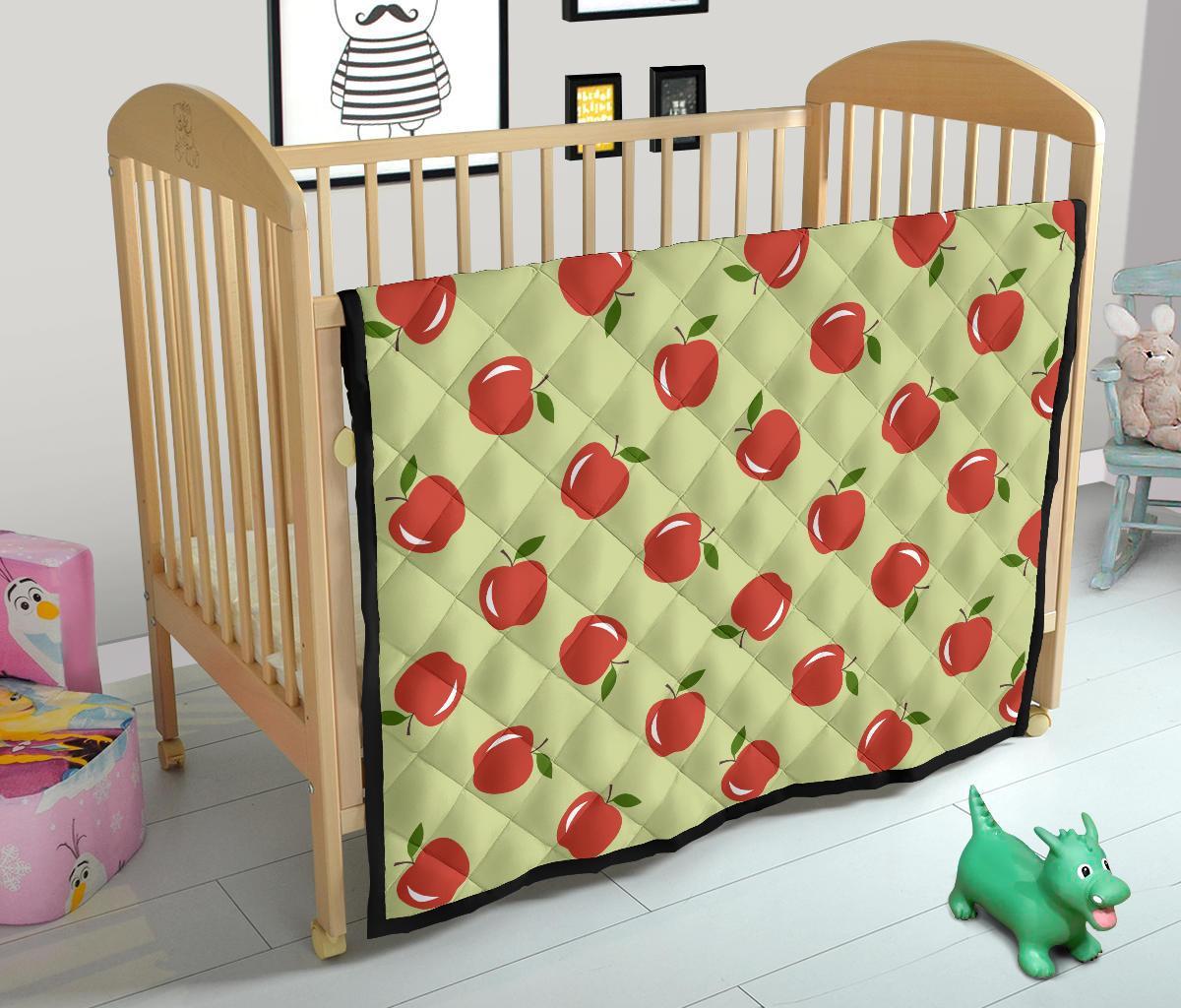 Red Apple Print Pattern Quilt-grizzshop