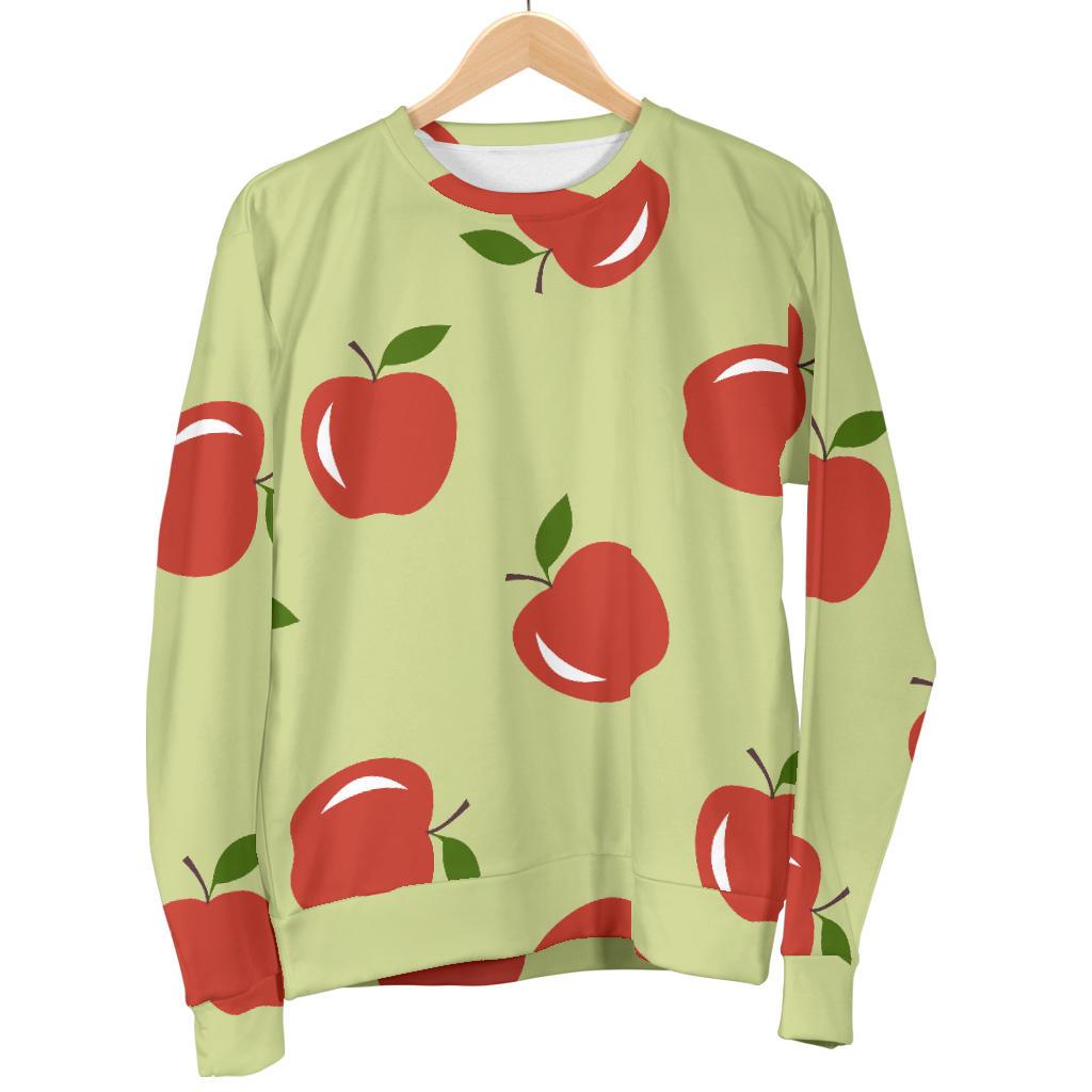 Red Apple Print Pattern Women's Sweatshirt-grizzshop