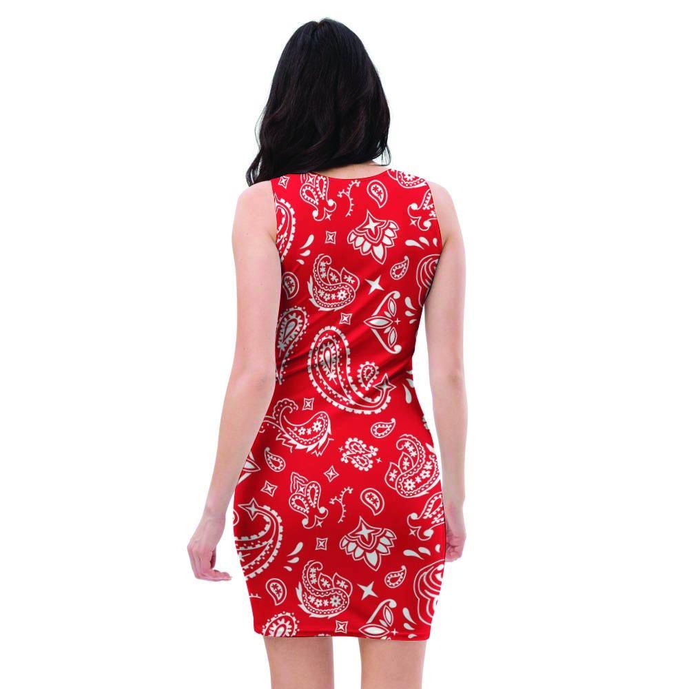 Red Bandana Bodycon Dress-grizzshop