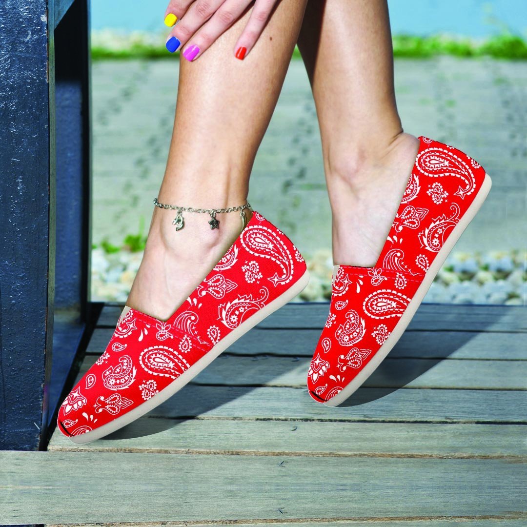 Red Bandana Canvas Shoes-grizzshop