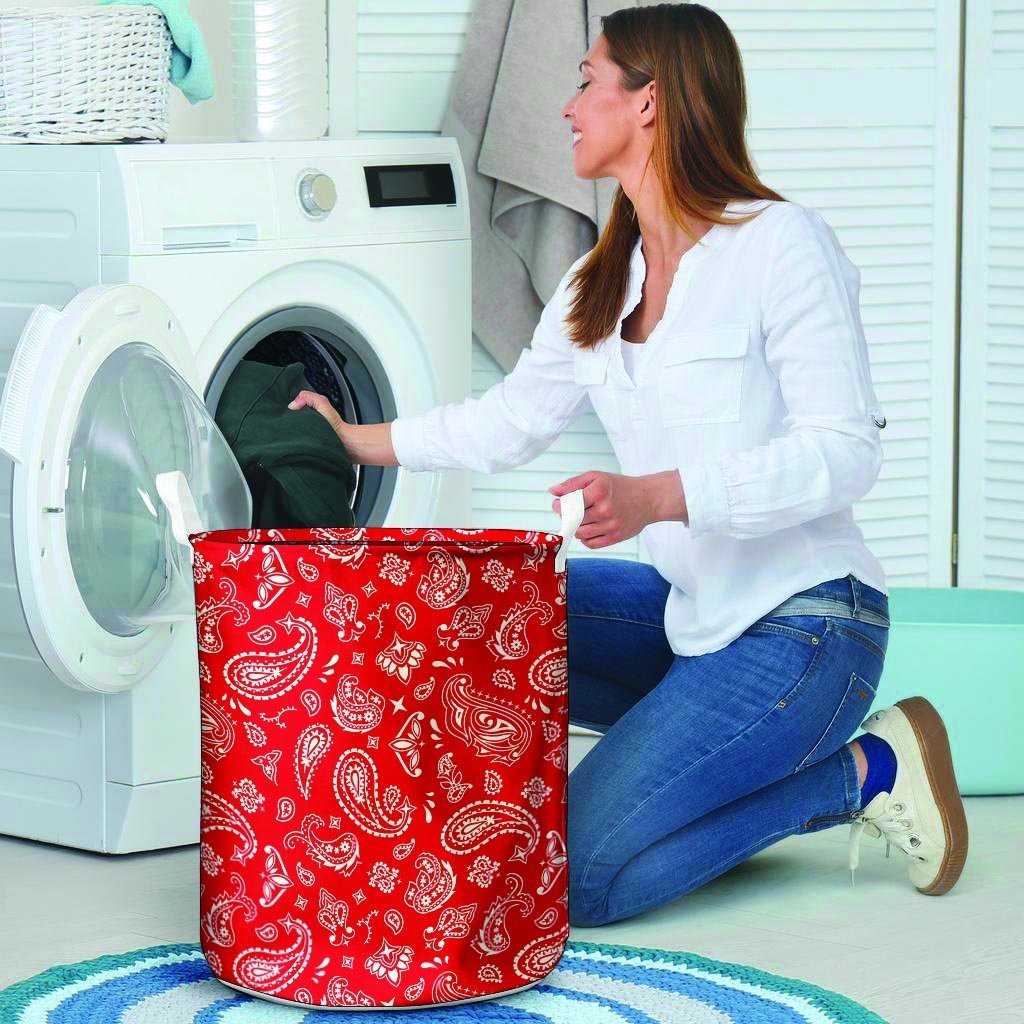 Red Bandana Laundry Basket-grizzshop