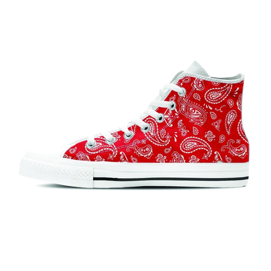 Red Bandana Men's High Top Shoes-grizzshop