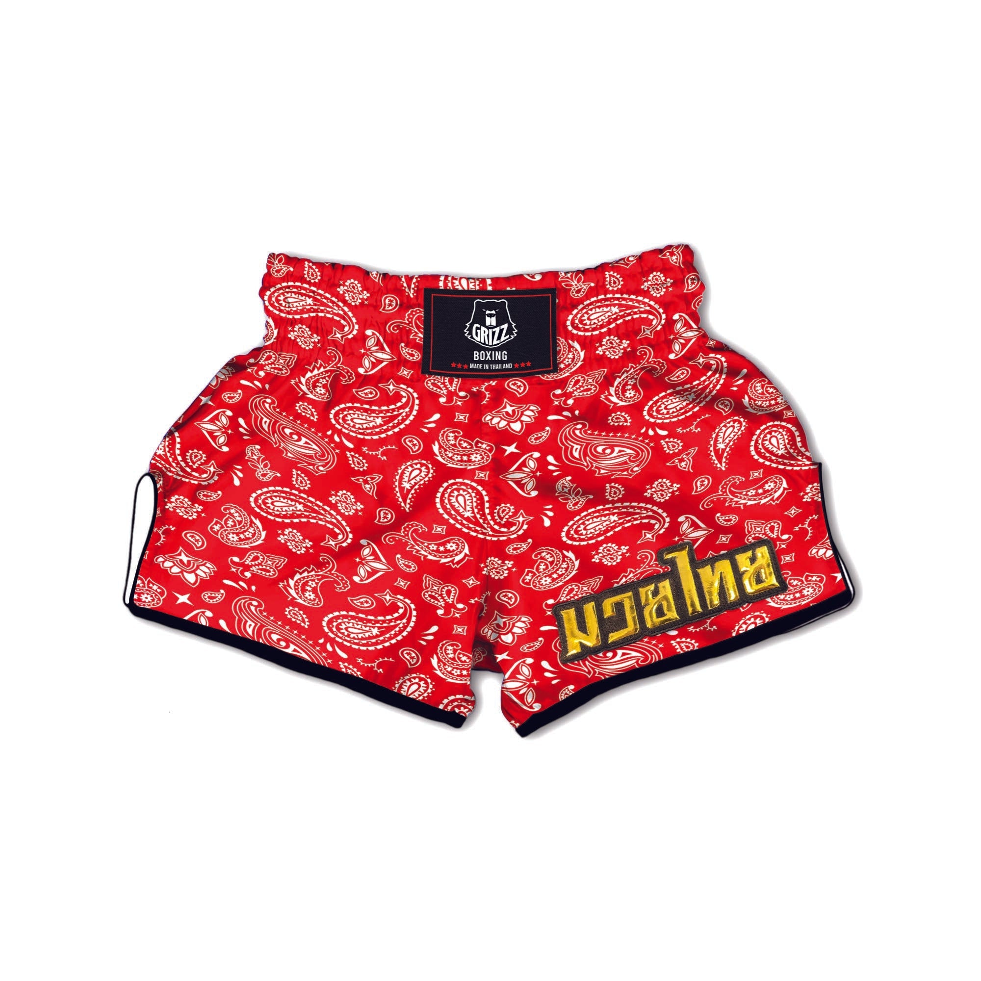 Red Bandana Muay Thai Boxing Shorts-grizzshop
