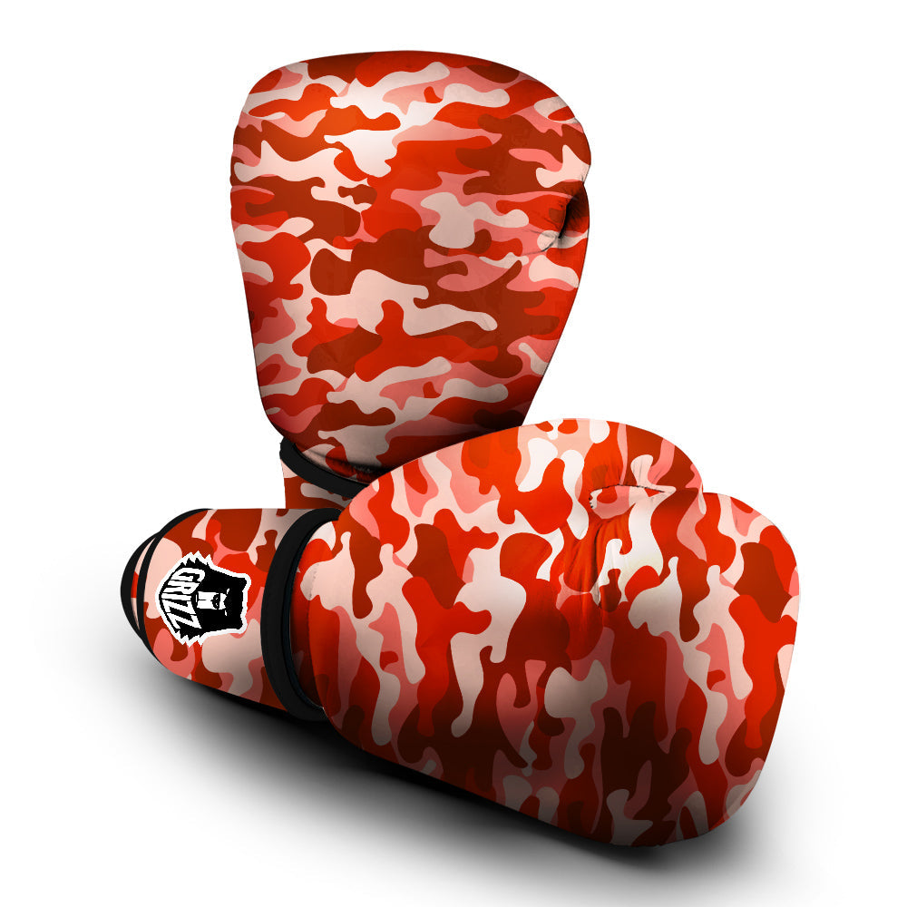 Red Camo And Camouflage Print Boxing Gloves-grizzshop