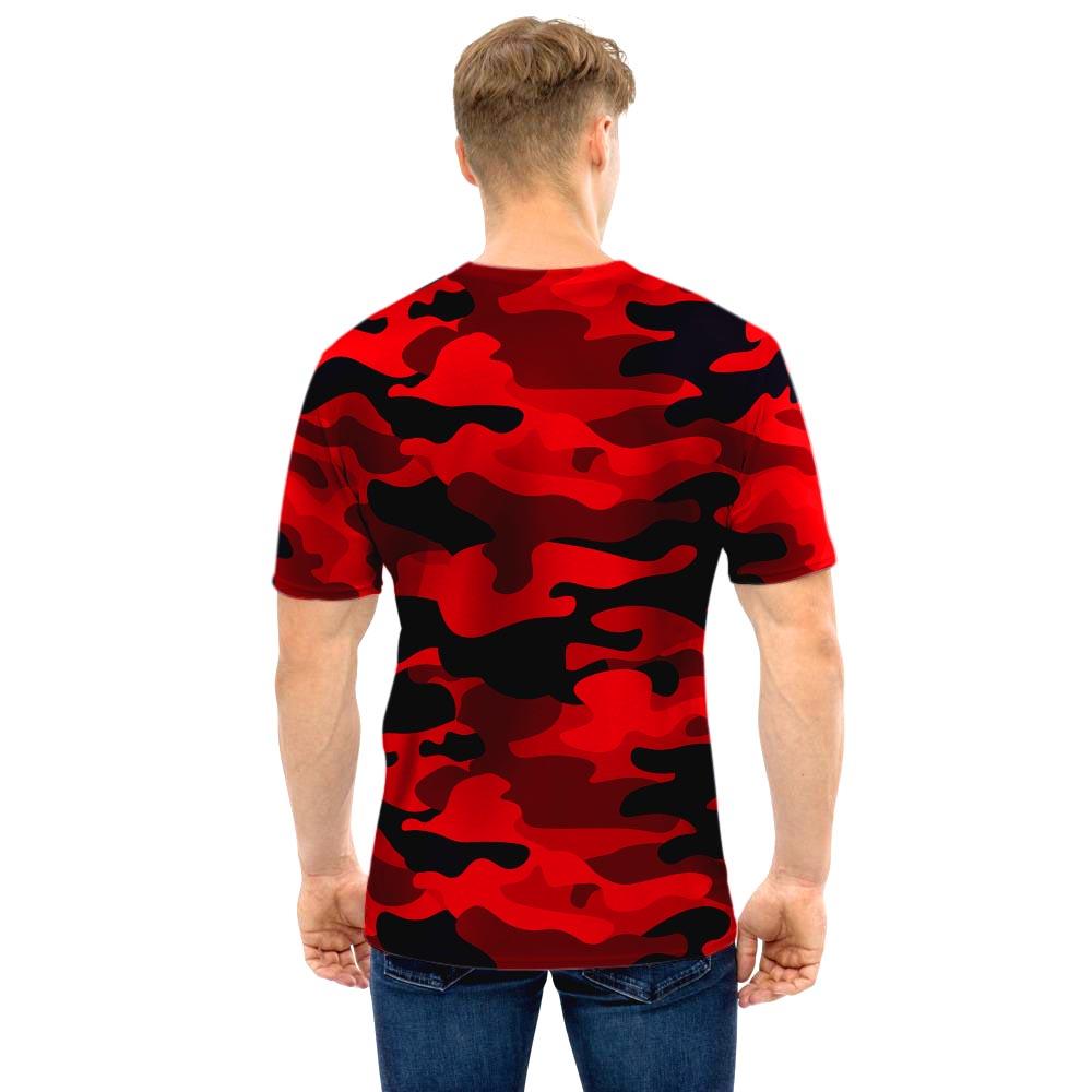 Red Camo Print Men T Shirt-grizzshop