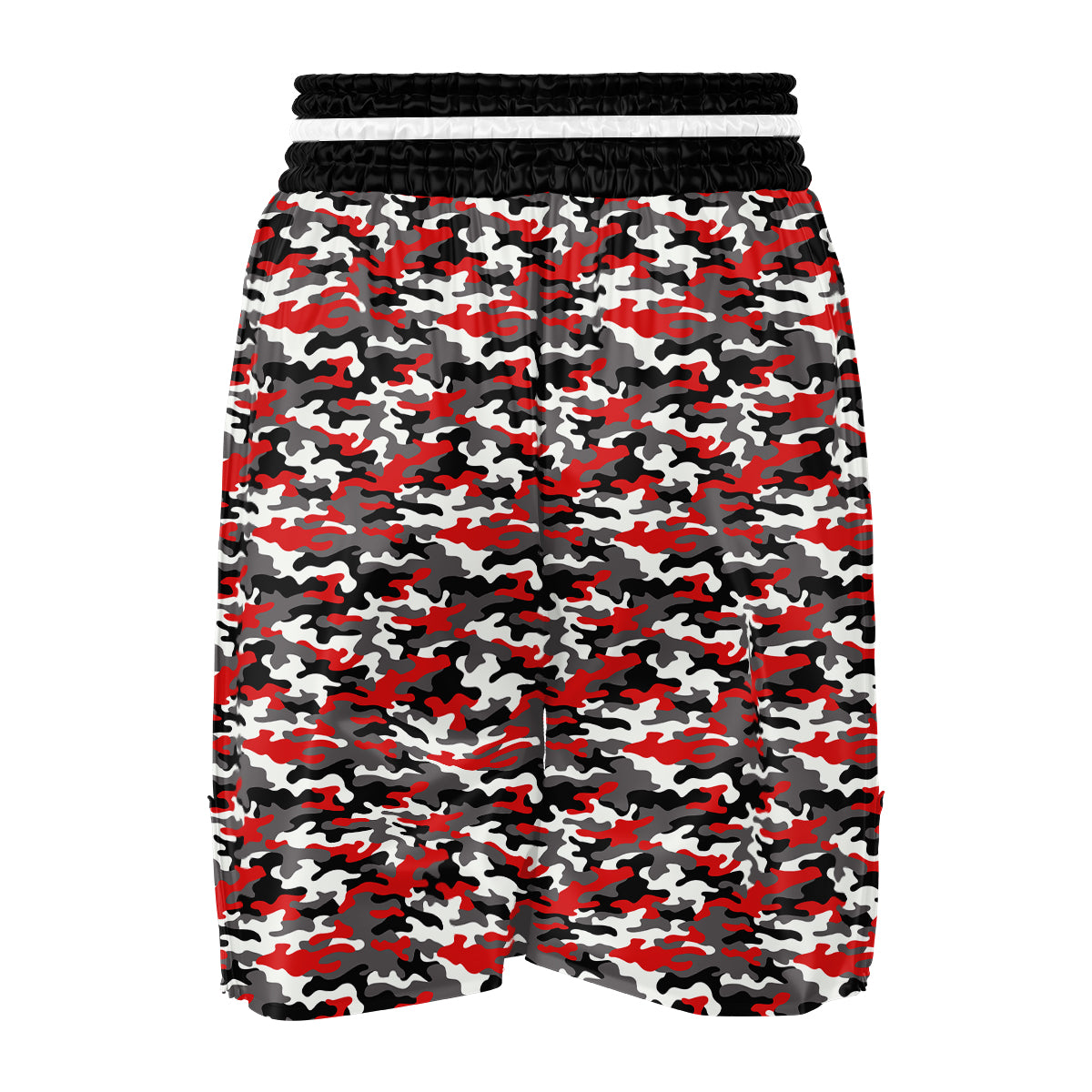 Red Camouflage Texture Military Print Boxing Shorts-grizzshop