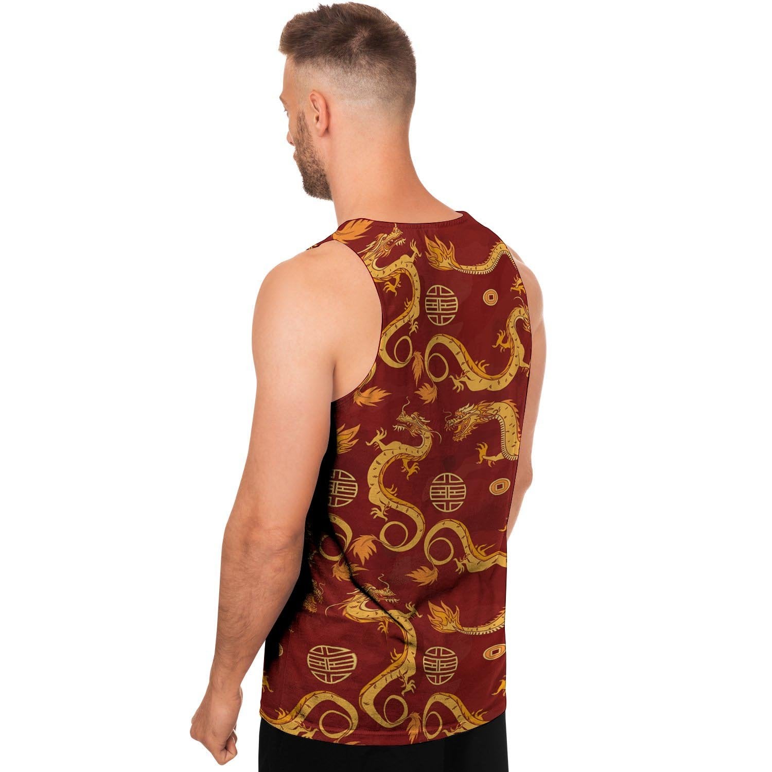 Red Chinese Dragon Men's Tank Tops-grizzshop