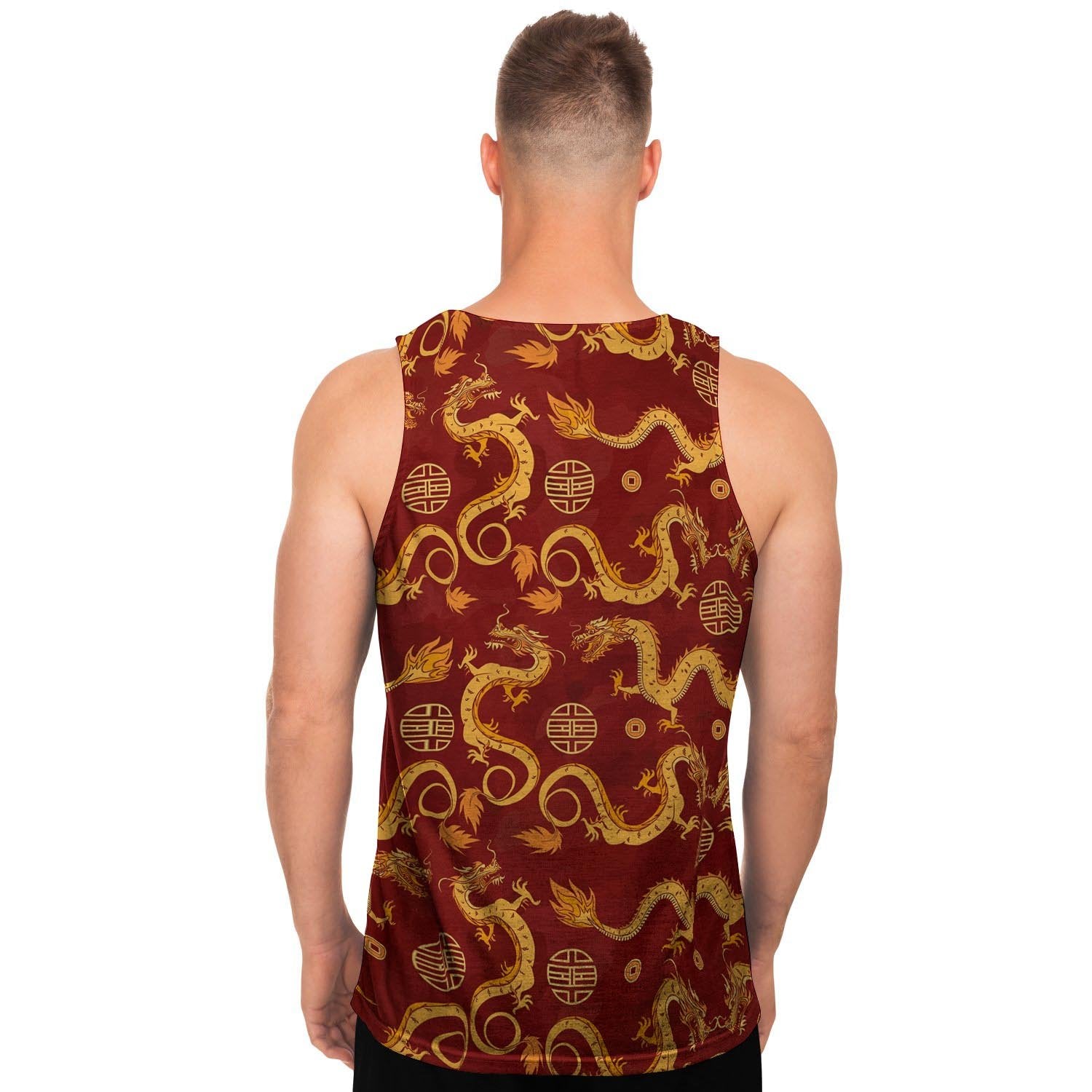 Red Chinese Dragon Men's Tank Tops-grizzshop