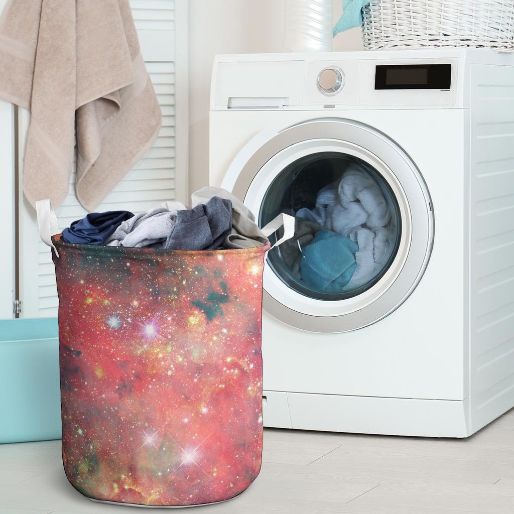 Red Cloud Galaxy Space Laundry Basket-grizzshop