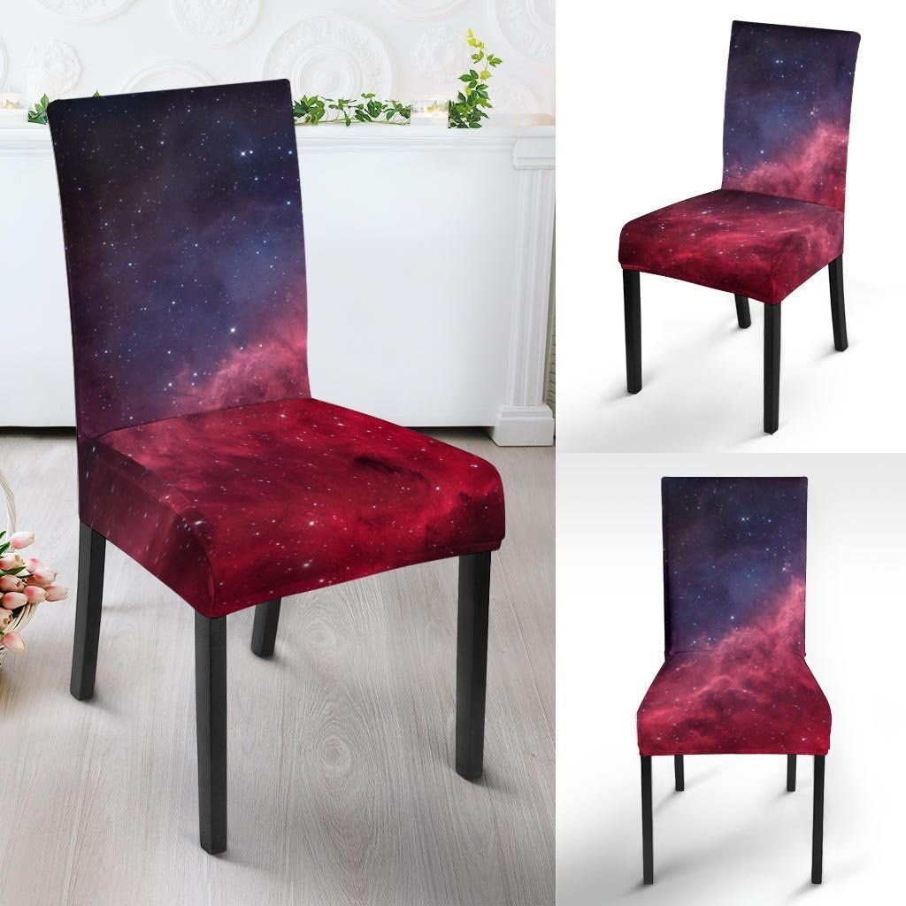 Red Cosmic Galaxy Space Chair Cover-grizzshop
