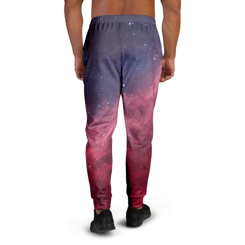 Red Cosmic Galaxy Space Men's Joggers-grizzshop