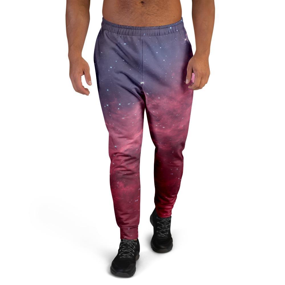 Red Cosmic Galaxy Space Men's Joggers-grizzshop