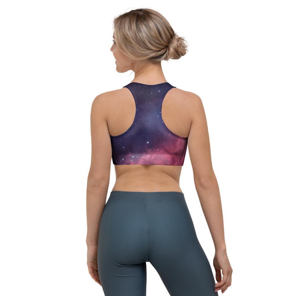 Red Cosmic Galaxy Space Sports Bra-grizzshop