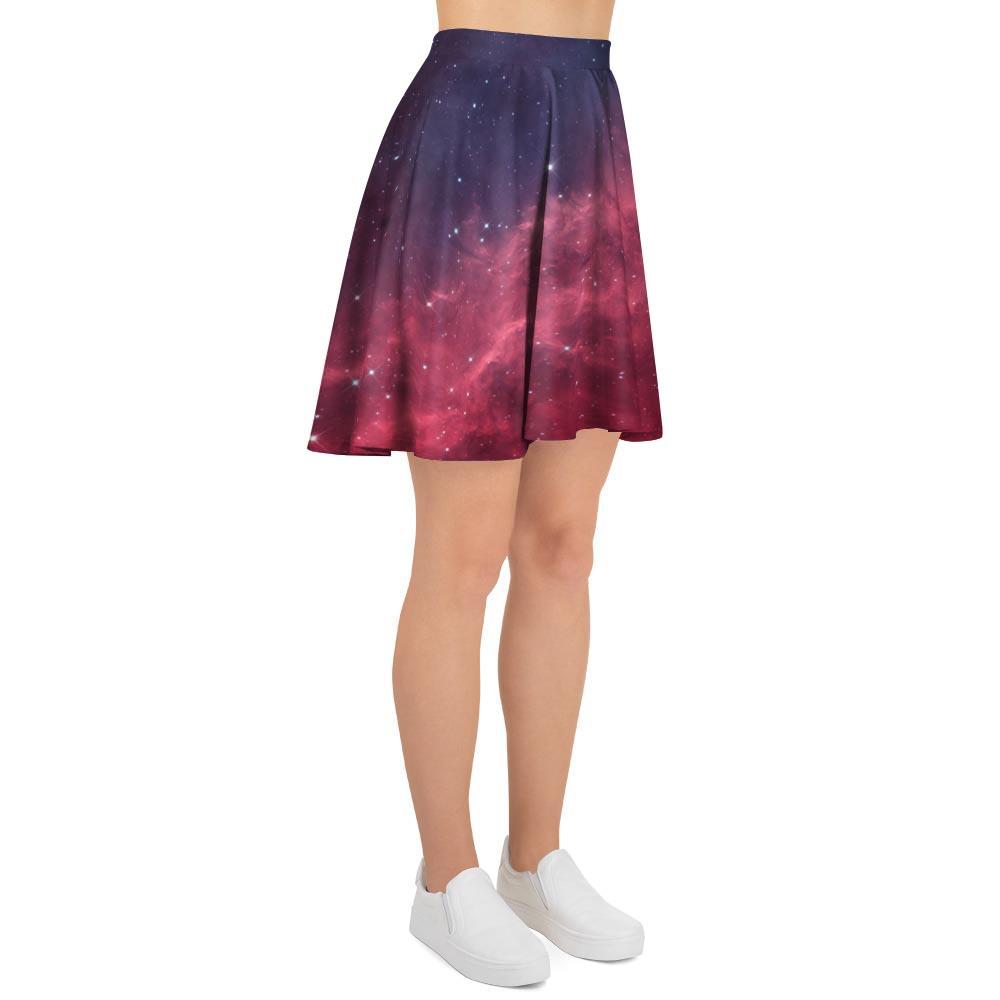 Red Cosmic Galaxy Space Women's Skirt-grizzshop