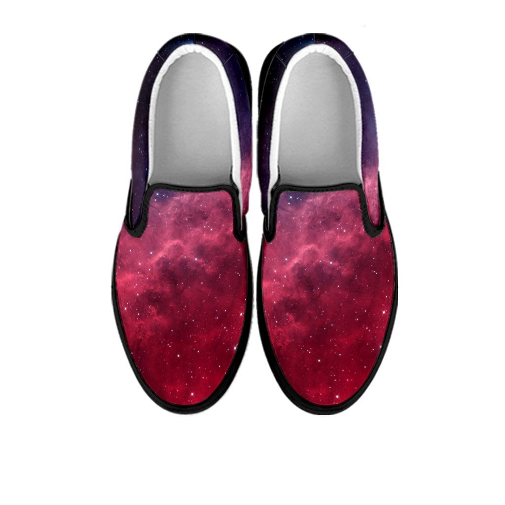 Red Cosmic Galaxy Space Women's Slip On Sneakers-grizzshop