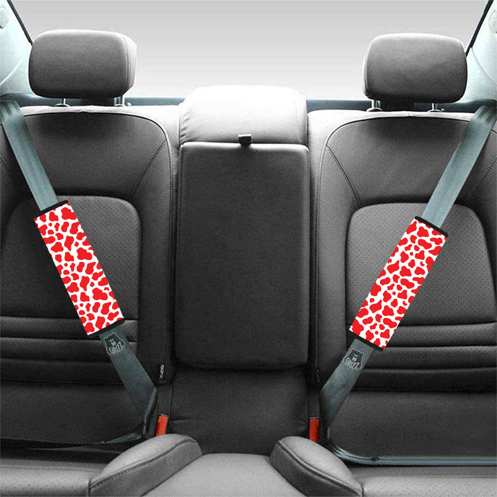 Red Cow Print Pattern Car Seat Belt Cover-grizzshop