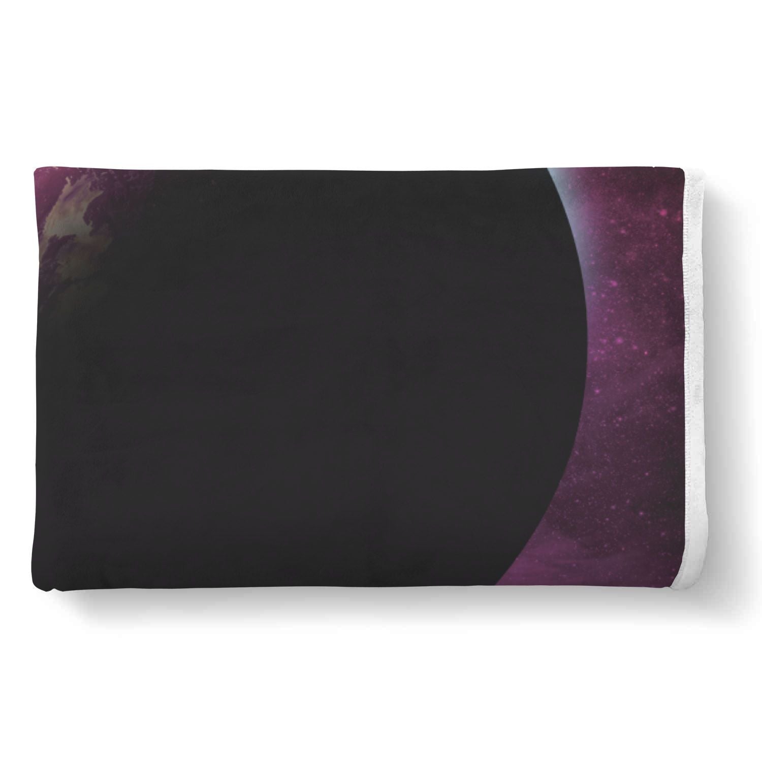 Red Galaxy Space Moon Earth Print Throw Blanket-grizzshop