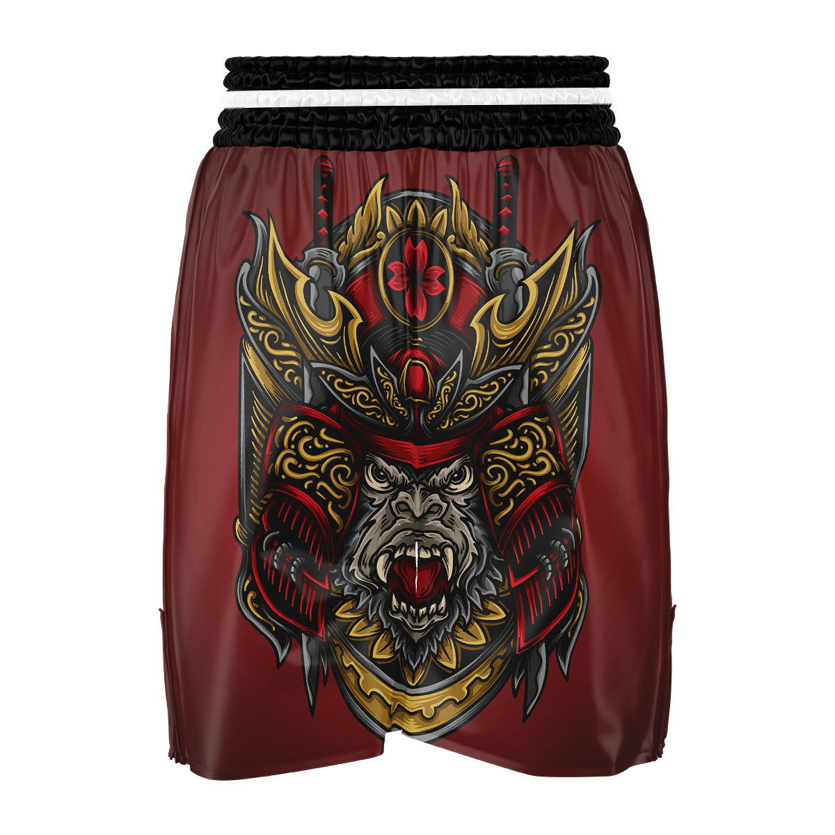 Red Gorilla Samurai Print Boxing Shorts-grizzshop