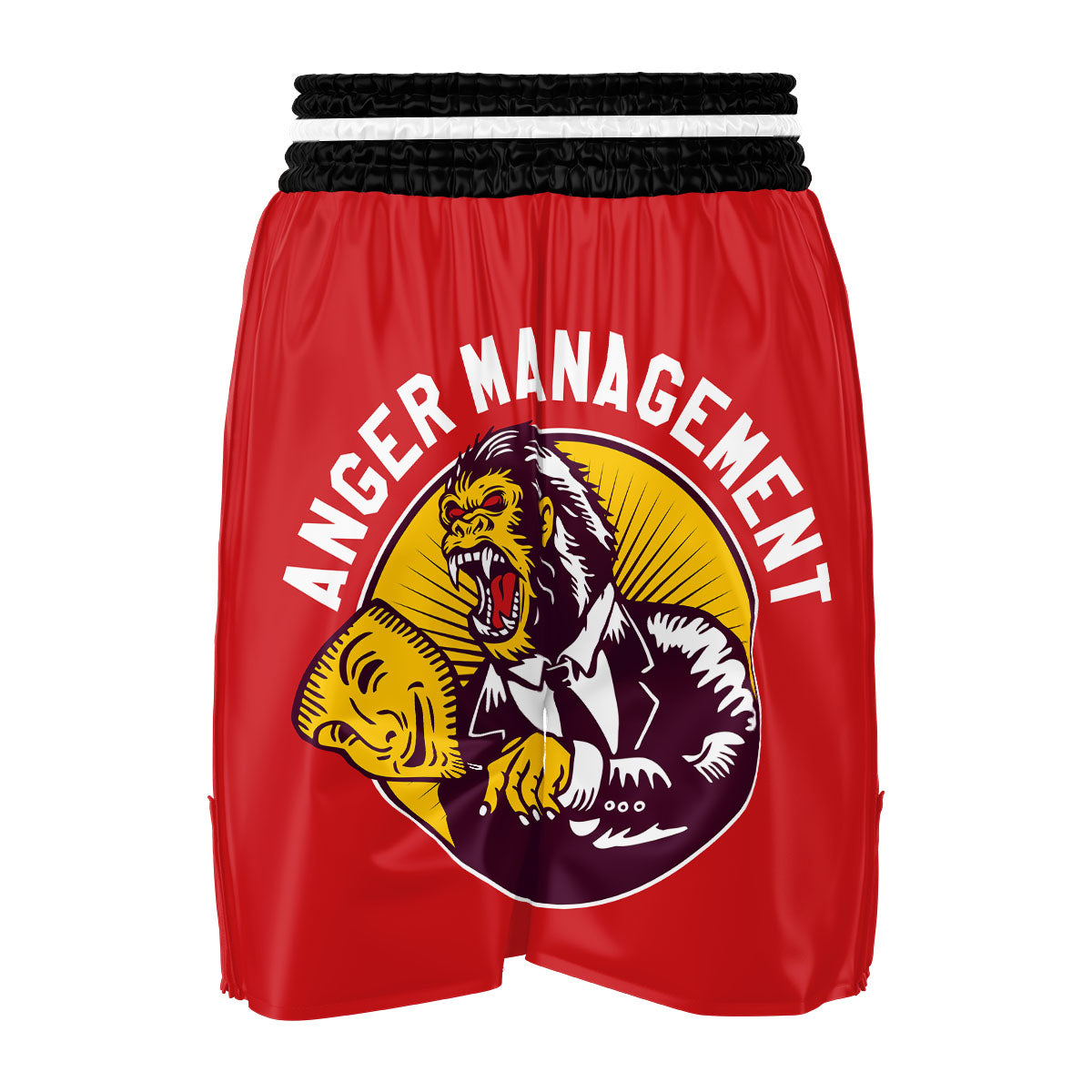 Red King Kong Gorilla Print Boxing Shorts-grizzshop