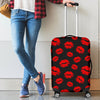 Red Lips Kiss Print Pattern Luggage Cover Protector-grizzshop
