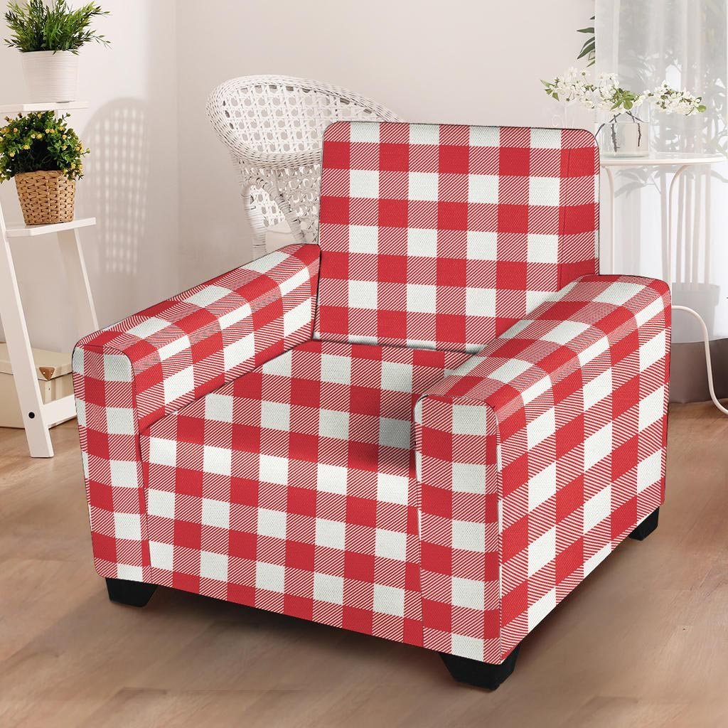 Red Lumberjack Armchair Cover-grizzshop