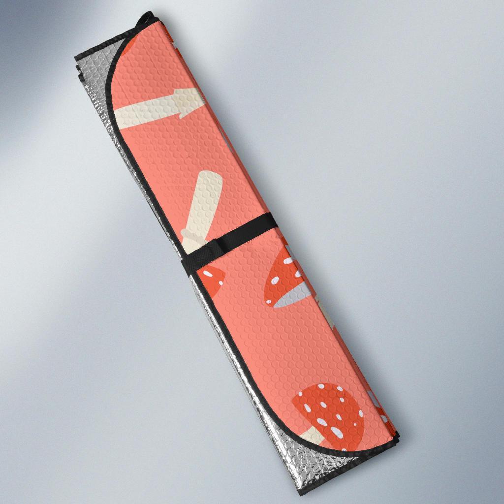 Red Mushroom Dot Pattern Print Car Sun Shade-grizzshop