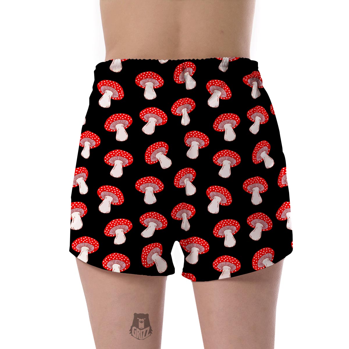 Red Mushroom Dot Print Pattern Women's Shorts-grizzshop