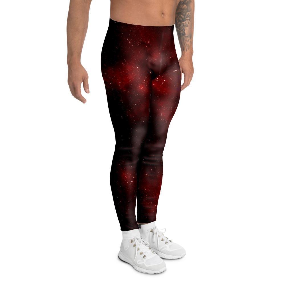 Red Nebula Galaxy Space Men's Leggings-grizzshop