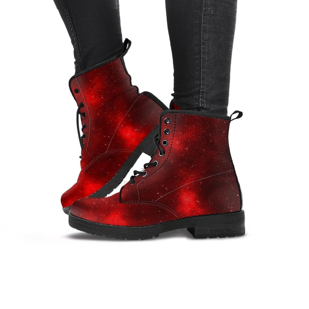 Red Nebula Galaxy Space Women's Boots-grizzshop