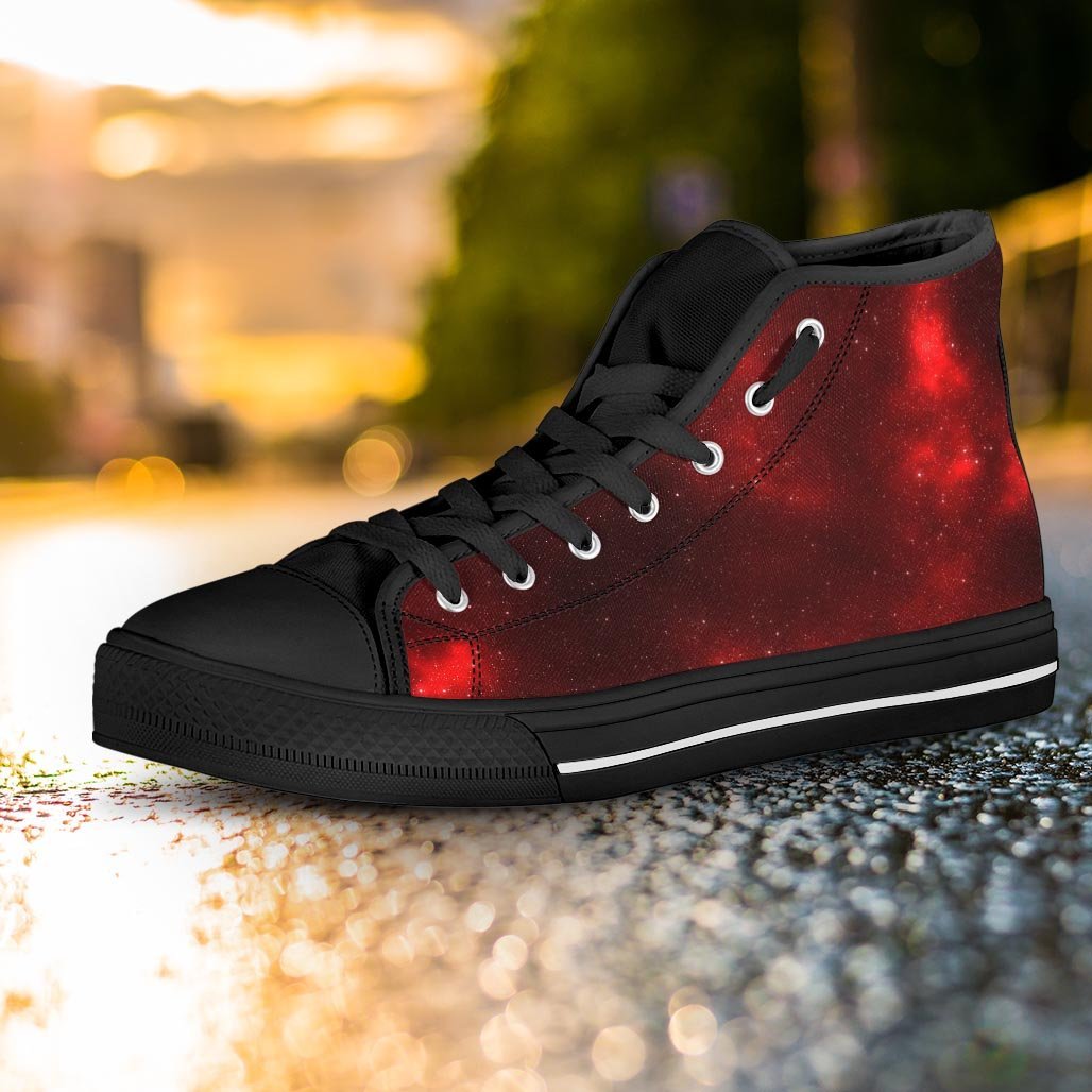Red Nebula Galaxy Space Women's High Top Shoes-grizzshop