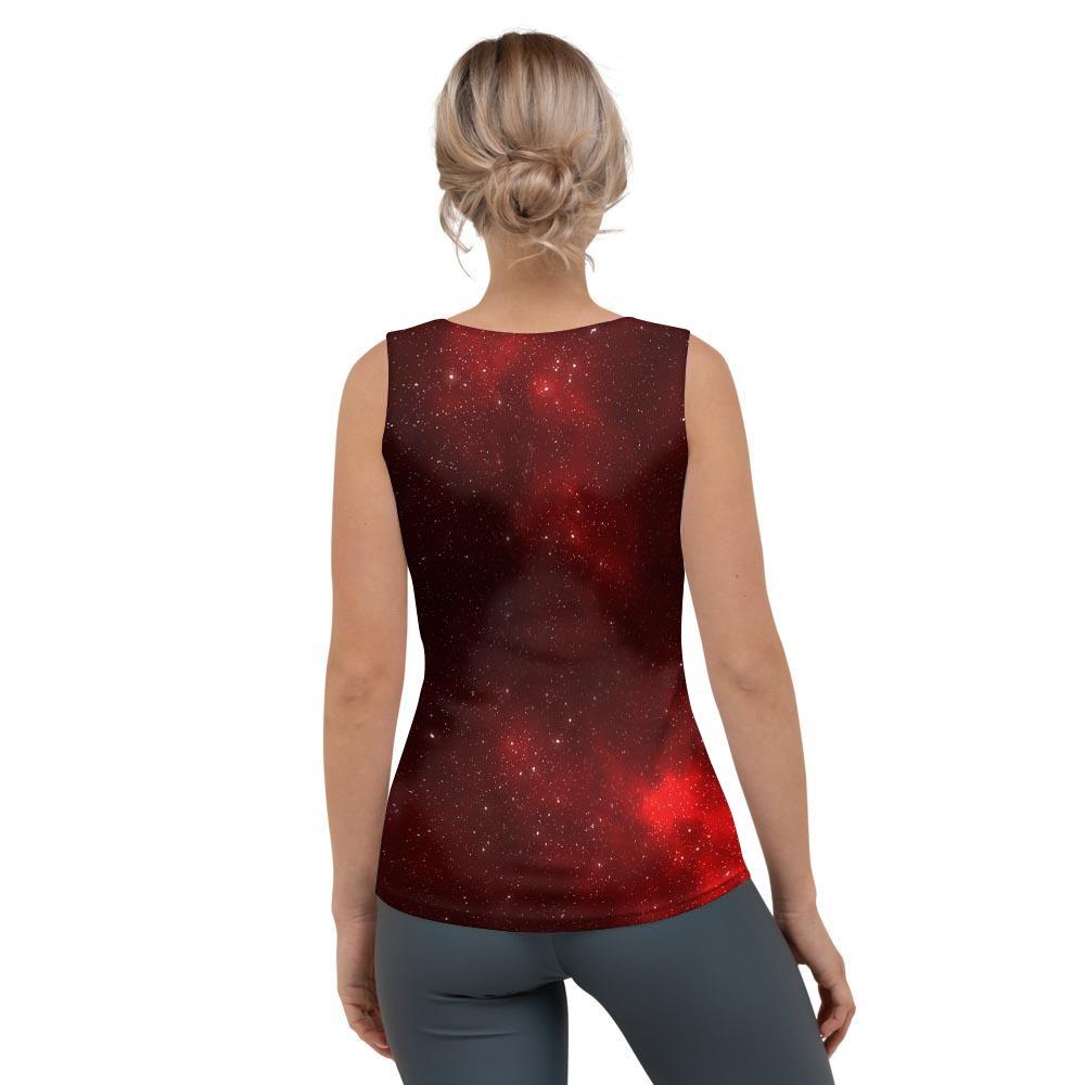 Red Nebula Galaxy Space Women's Tank Top-grizzshop